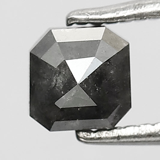 0.69 Ct Square Cut Salt & Pepper Diamond | Blackish Grey Natural Loose Diamond for Pendant Jewelry