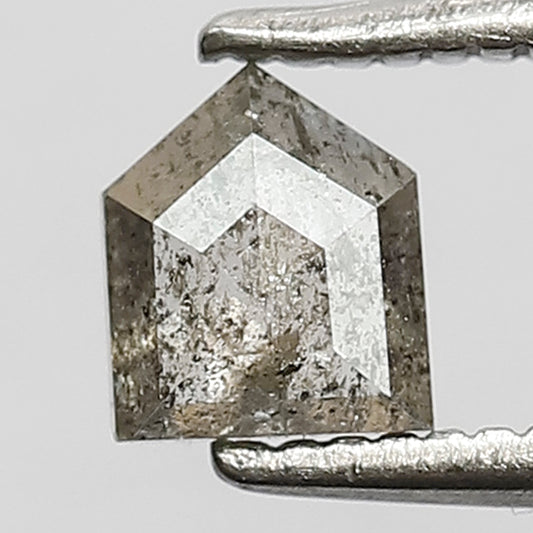 0.38 Ct Natural Salt and Pepper Diamond | Shining Modified Shape Flat Base Loose Diamond for Halo Ring