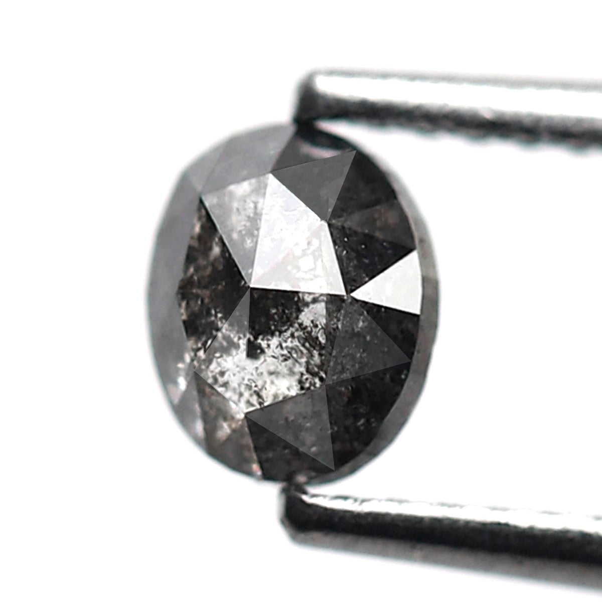 Oval Cut 0.61 Ct Salt and Pepper Diamond, Natural Gray Black Loose Stone for Custom Engagement Ring