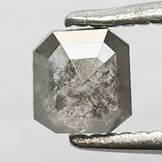 0.52 Ct Square Cut Salt and Pepper Diamond | Multi Faceted Natural Earth Mined Loose Diamond