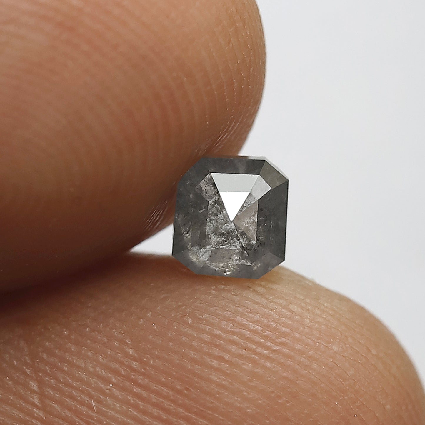 0.52 Ct Square Cut Salt and Pepper Diamond | Multi Faceted Natural Earth Mined Loose Diamond