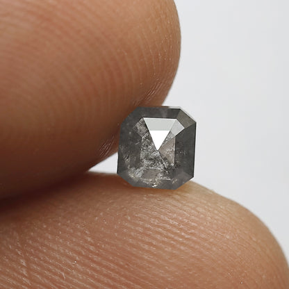 0.52 Ct Square Cut Salt and Pepper Diamond | Multi Faceted Natural Earth Mined Loose Diamond