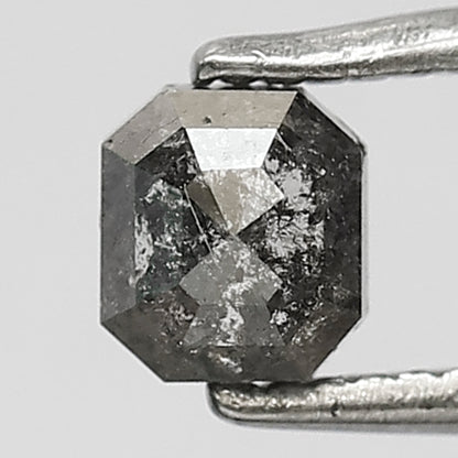 0.50 Ct Square Cut Salt & Pepper Diamond | Grey Black Natural Loose Diamond for Proposal Ring