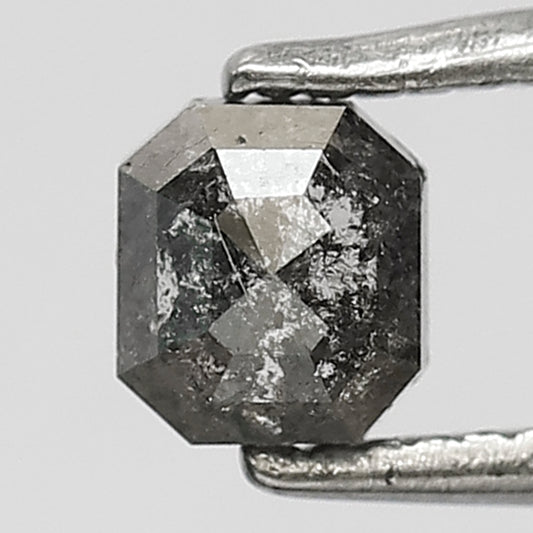 0.50 Ct Square Cut Salt & Pepper Diamond | Grey Black Natural Loose Diamond for Proposal Ring