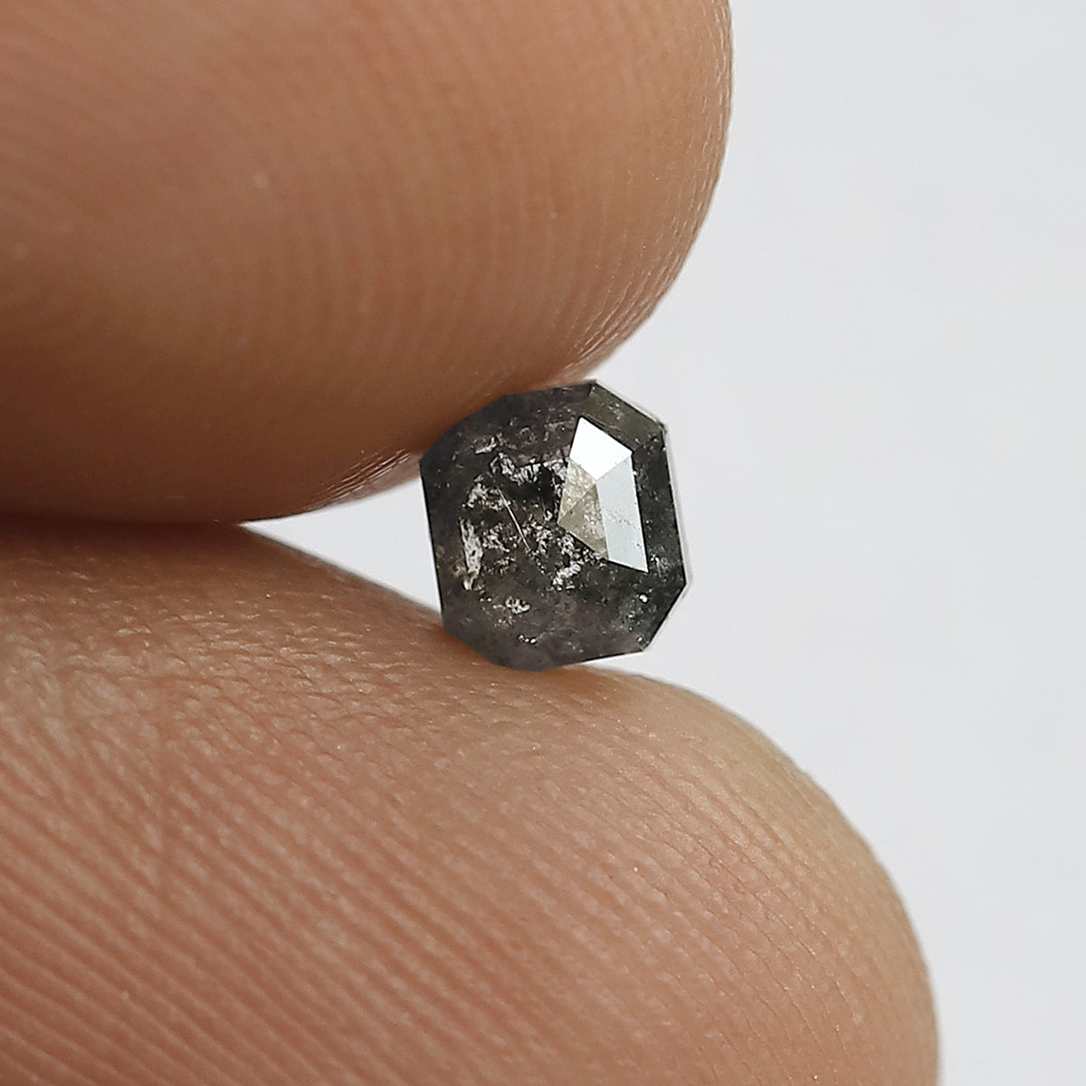 0.50 Ct Square Cut Salt & Pepper Diamond | Grey Black Natural Loose Diamond for Proposal Ring