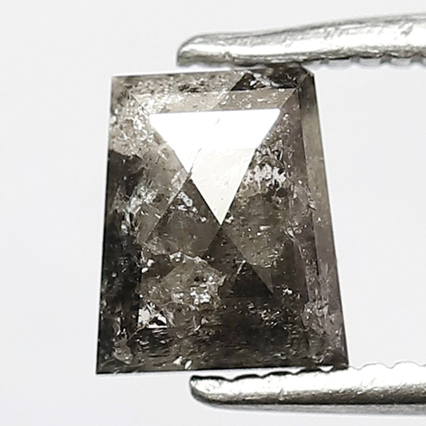 6 MM Unique Geometric Shape Diamond Loose Natural 0.90 CT Ethically Sourced Grey Black Color Salt and Pepper Diamond Pendant