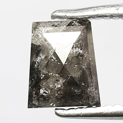 6 MM Unique Geometric Shape Diamond Loose Natural 0.90 CT Ethically Sourced Grey Black Color Salt and Pepper Diamond Pendant