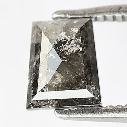 6 MM Unique Geometric Shape Diamond Loose Natural 0.90 CT Ethically Sourced Grey Black Color Salt and Pepper Diamond Pendant