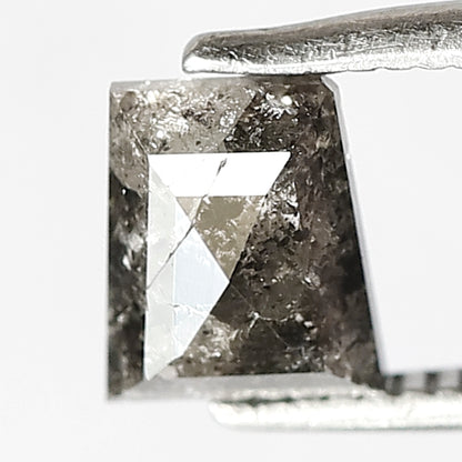 6 MM Unique Geometric Shape Diamond Loose Natural 0.90 CT Ethically Sourced Grey Black Color Salt and Pepper Diamond Pendant