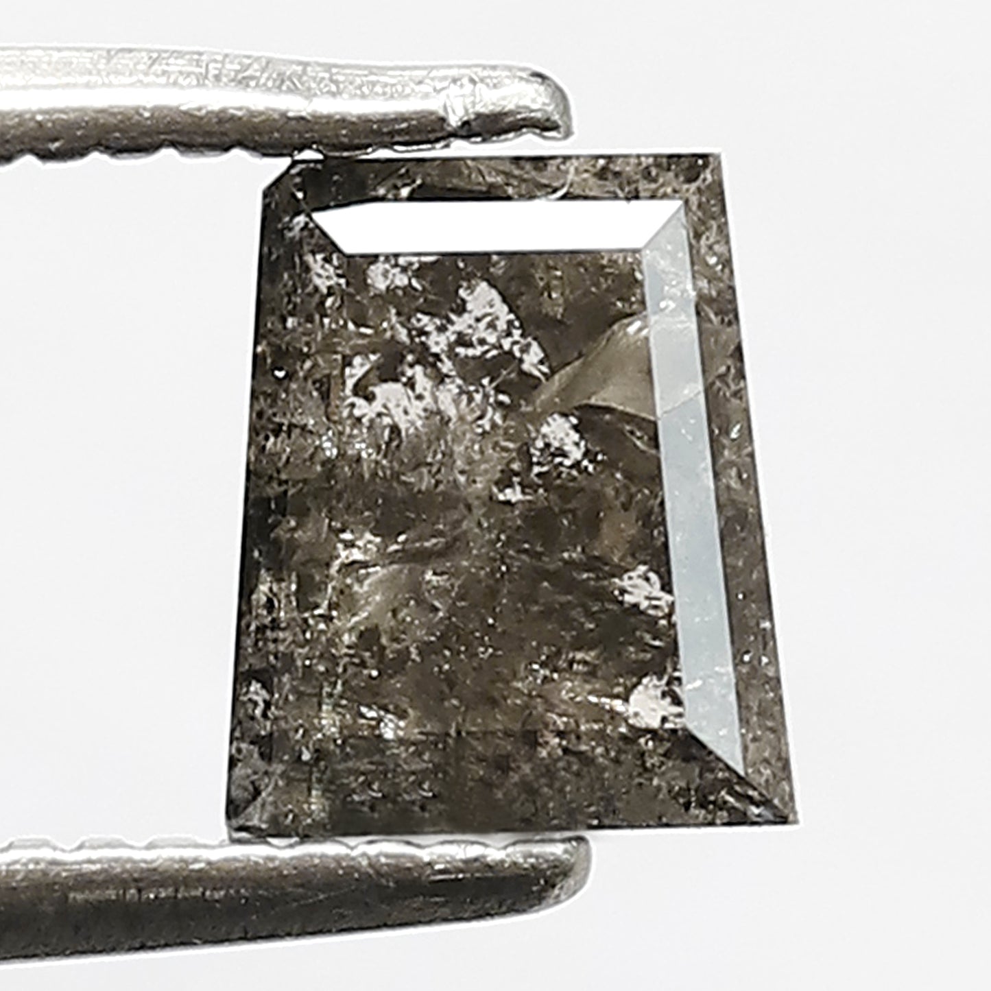 6 MM Unique Geometric Shape Diamond Loose Natural 0.90 CT Ethically Sourced Grey Black Color Salt and Pepper Diamond Pendant