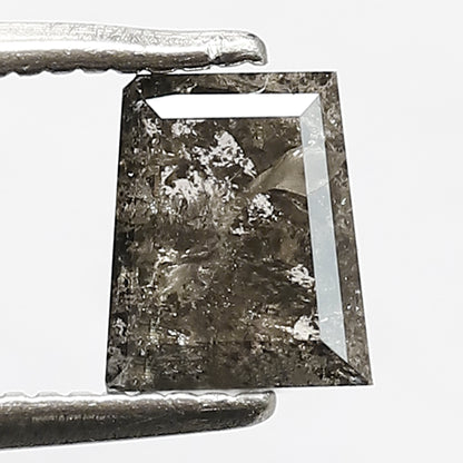 6 MM Unique Geometric Shape Diamond Loose Natural 0.90 CT Ethically Sourced Grey Black Color Salt and Pepper Diamond Pendant