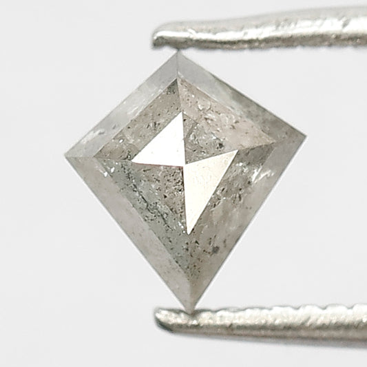 0.80 Ct Kite Shape Salt and Pepper Diamond | Smoky Grey Black Loose Diamond for Jewelry
