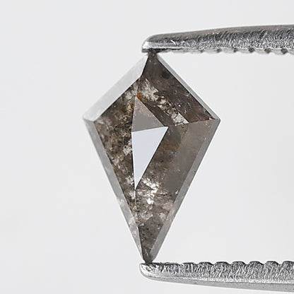 0.45 CT Kite Shape Salt and Pepper Diamond, Natural Gray Black Loose Diamond, Earth Mined Conflict Free Stone for Unique Engagement Ring