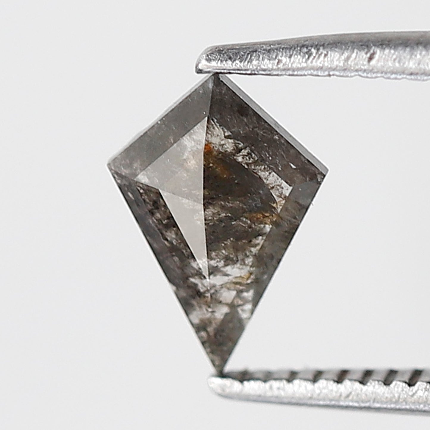 0.45 CT Kite Shape Salt and Pepper Diamond, Natural Gray Black Loose Diamond, Earth Mined Conflict Free Stone for Unique Engagement Ring