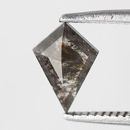 0.45 CT Kite Shape Salt and Pepper Diamond, Natural Gray Black Loose Diamond, Earth Mined Conflict Free Stone for Unique Engagement Ring