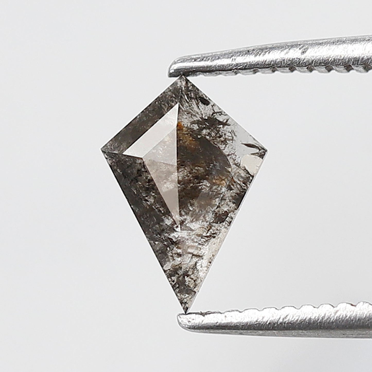 0.45 CT Kite Shape Salt and Pepper Diamond, Natural Gray Black Loose Diamond, Earth Mined Conflict Free Stone for Unique Engagement Ring