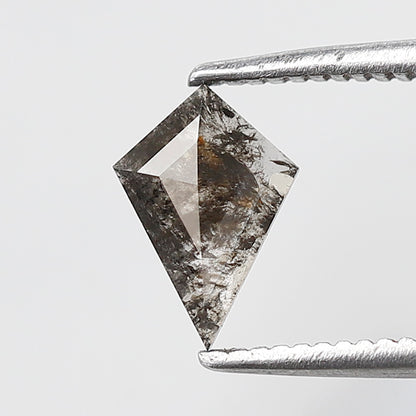 0.45 CT Kite Shape Salt and Pepper Diamond, Natural Gray Black Loose Diamond, Earth Mined Conflict Free Stone for Unique Engagement Ring
