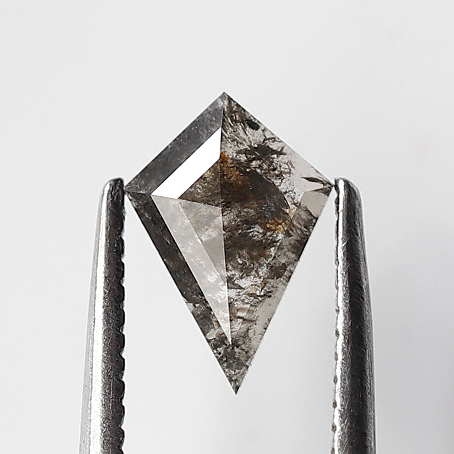 0.45 CT Kite Shape Salt and Pepper Diamond, Natural Gray Black Loose Diamond, Earth Mined Conflict Free Stone for Unique Engagement Ring