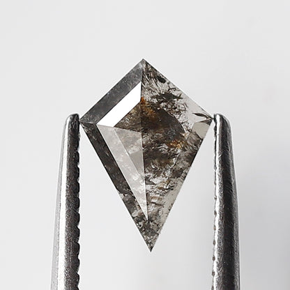 0.45 CT Kite Shape Salt and Pepper Diamond, Natural Gray Black Loose Diamond, Earth Mined Conflict Free Stone for Unique Engagement Ring