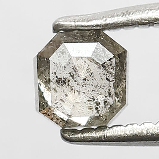 0.47 Ct Natural Grey Black Diamond | Emerald Shape Salt & Pepper Loose Diamond for Wedding Jewelry