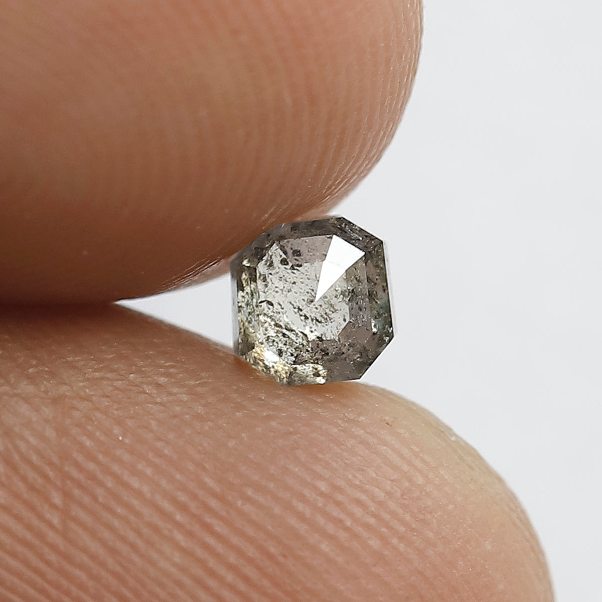 0.47 Ct Natural Grey Black Diamond | Emerald Shape Salt & Pepper Loose Diamond for Wedding Jewelry
