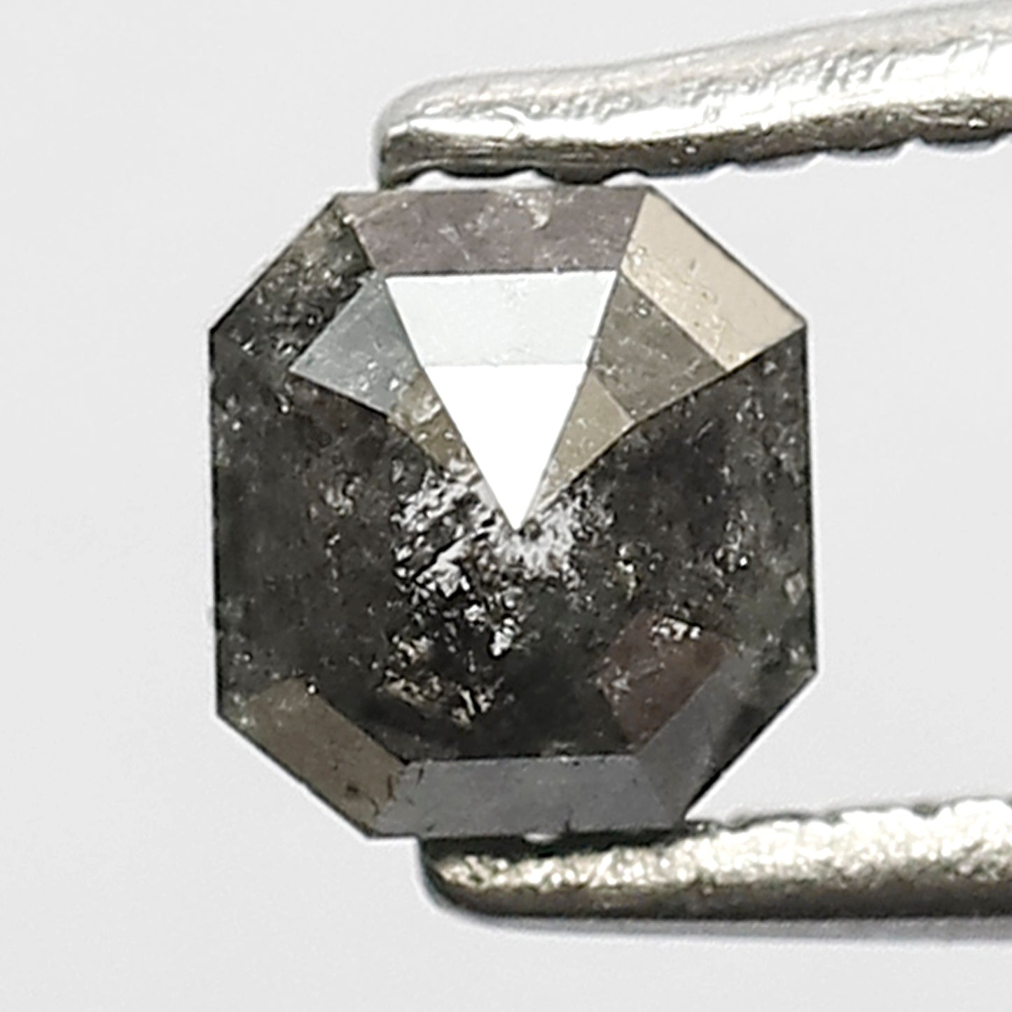 0.49 Ct Natural Blackish Grey Diamond | 4mm Emerald Cut Salt & Pepper Loose Diamond for Rings or Custom Jewelry