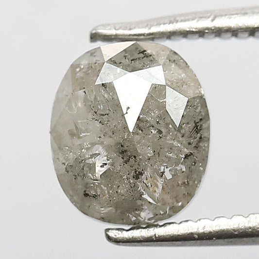 1.31 CT Oval Shape Loose Diamond, Natural Gray Black Earth Mined Diamond For Bridal Ring