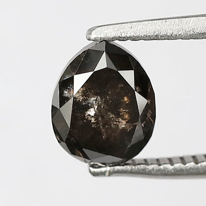 Pear Shape Natural Salt and Pepper Diamond 1.19 CT, Ethical Loose Earth Mined Diamond for Engagement or Promise Ring