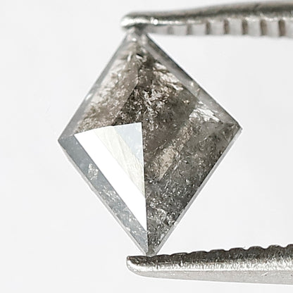 0.65 CT Kite Shape Diamond 8 MM Grey Black Color Loose Natural Ethically Sourced Salt and Pepper Diamond Engagement Ring