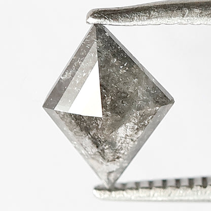 0.65 CT Kite Shape Diamond 8 MM Grey Black Color Loose Natural Ethically Sourced Salt and Pepper Diamond Engagement Ring