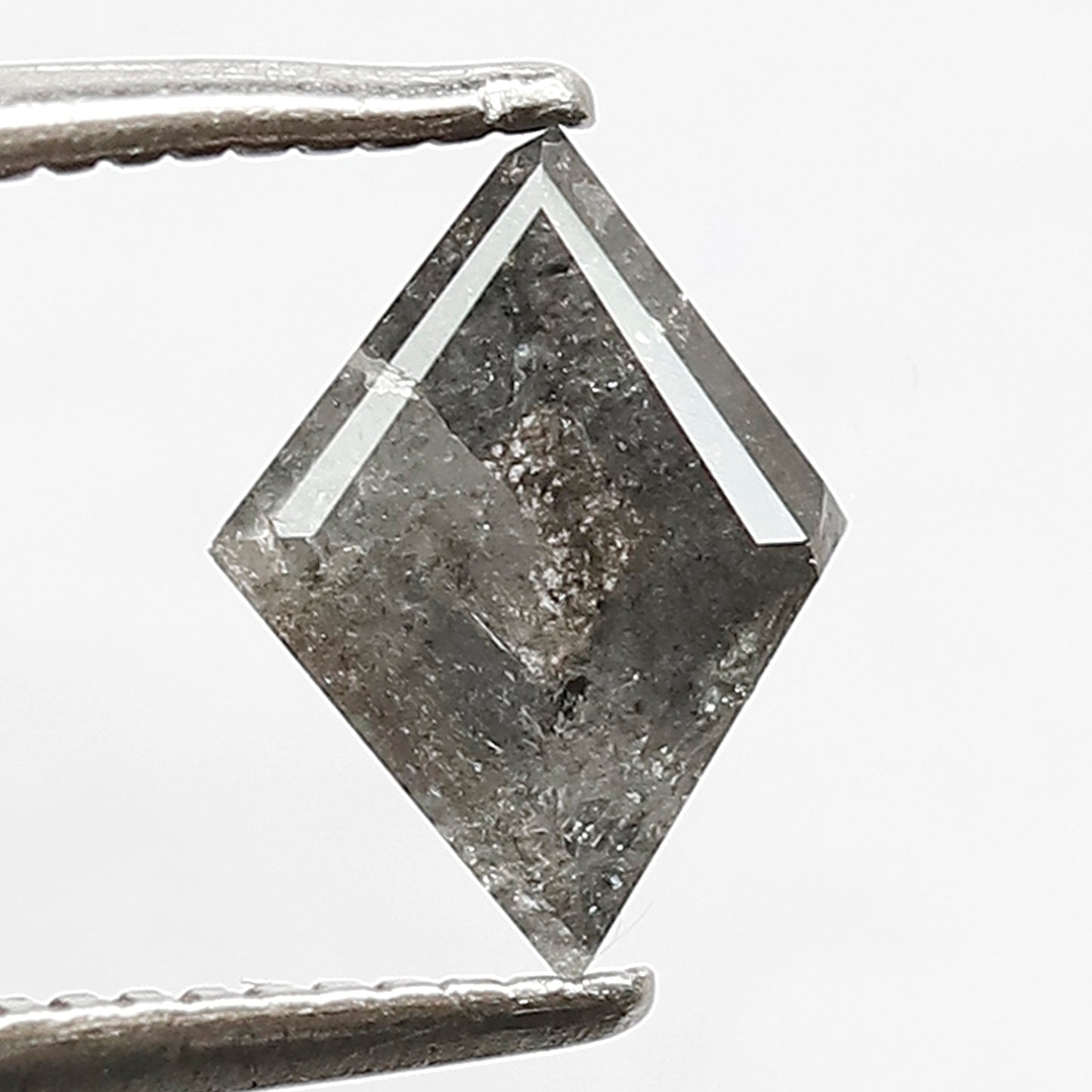 0.65 CT Kite Shape Diamond 8 MM Grey Black Color Loose Natural Ethically Sourced Salt and Pepper Diamond Engagement Ring