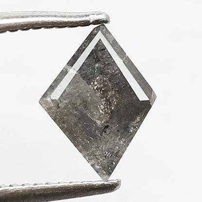 0.65 CT Kite Shape Diamond 8 MM Grey Black Color Loose Natural Ethically Sourced Salt and Pepper Diamond Engagement Ring