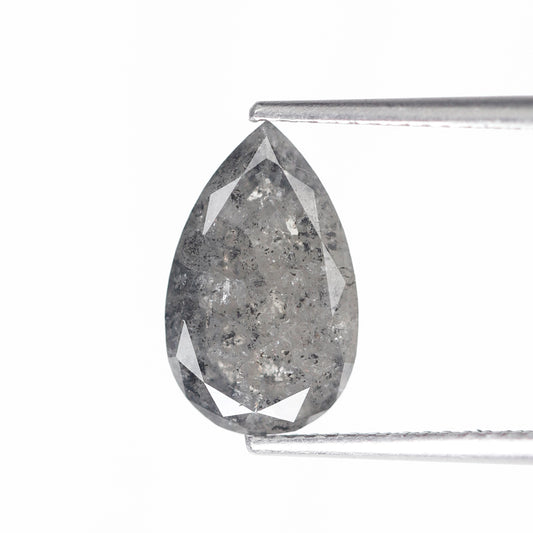 3.21 Ct Natural Pear Diamond, Gray Black Salt and Pepper Loose Diamond, Earth Mined Conflict Free Diamond