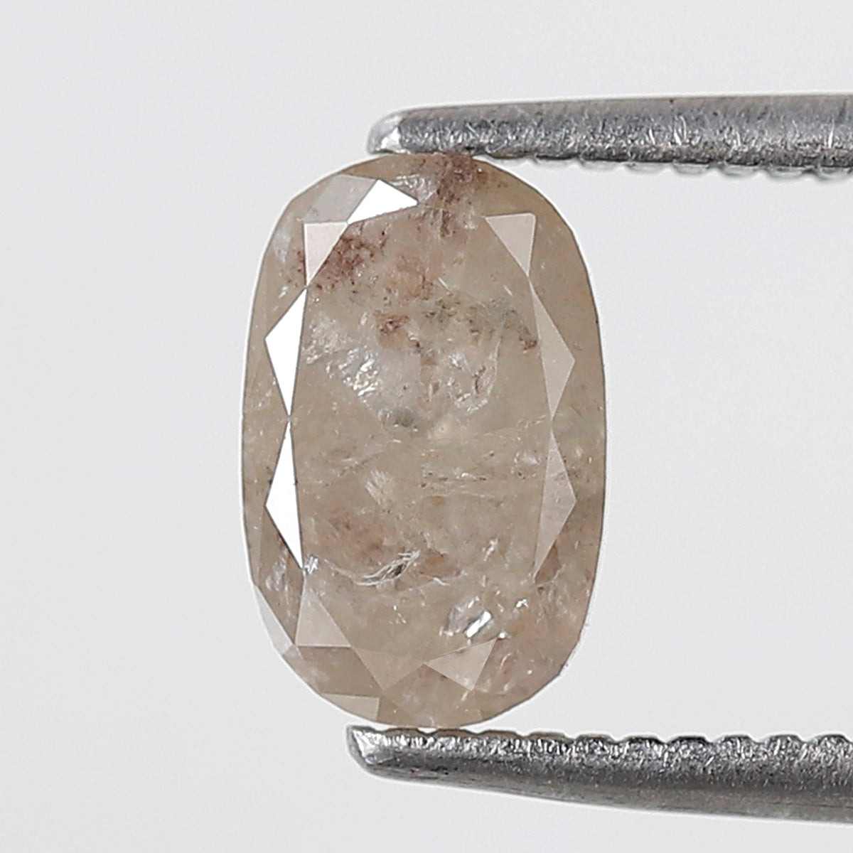 Oval 1.13 Carat Salt & Pepper Diamond, Misty Brown Loose Diamond 7.80x5.00 mm, Natural Gem for Custom Ring