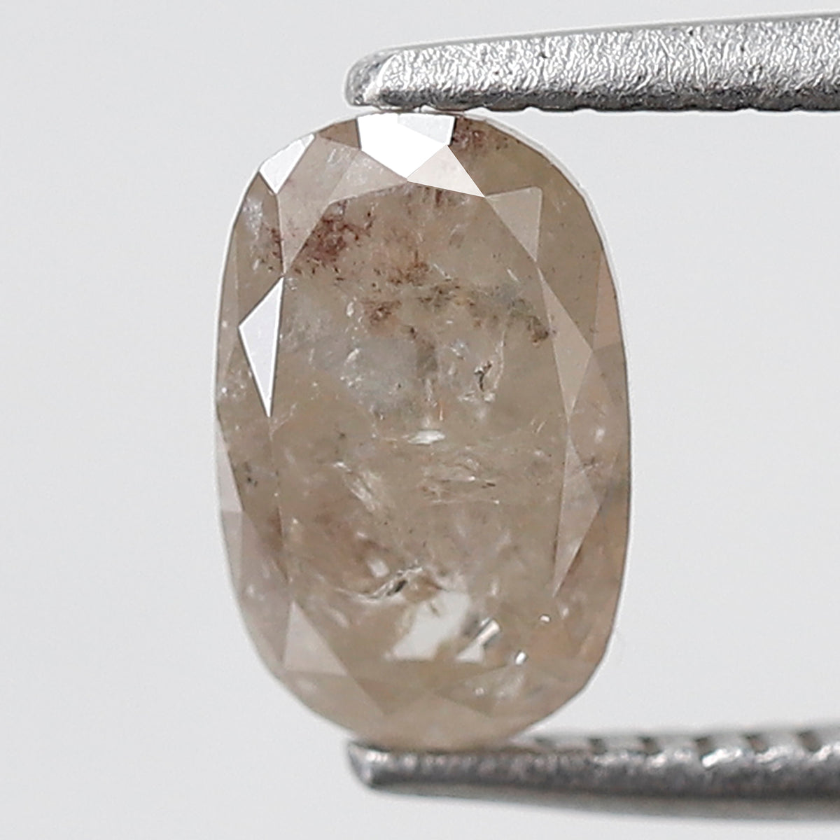 Oval 1.13 Carat Salt & Pepper Diamond, Misty Brown Loose Diamond 7.80x5.00 mm, Natural Gem for Custom Ring