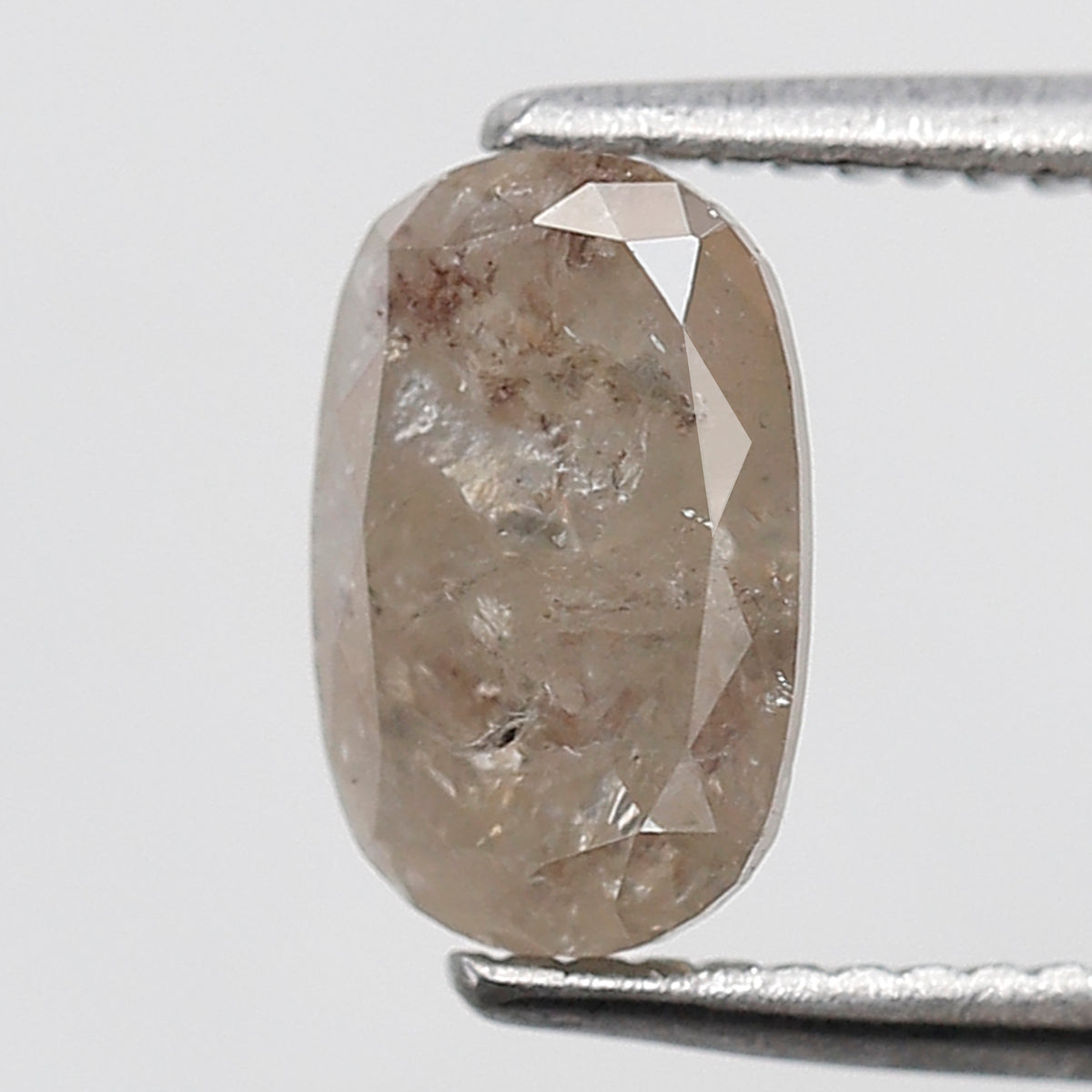 Oval 1.13 Carat Salt & Pepper Diamond, Misty Brown Loose Diamond 7.80x5.00 mm, Natural Gem for Custom Ring