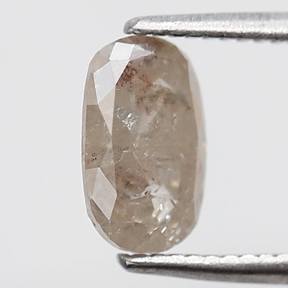 Oval 1.13 Carat Salt & Pepper Diamond, Misty Brown Loose Diamond 7.80x5.00 mm, Natural Gem for Custom Ring