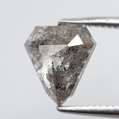 1.15 CT Pentagon Shape Natural Loose Diamond, 7.70 x 7.00 mm Gray Black Salt and Pepper Diamond For Pendant