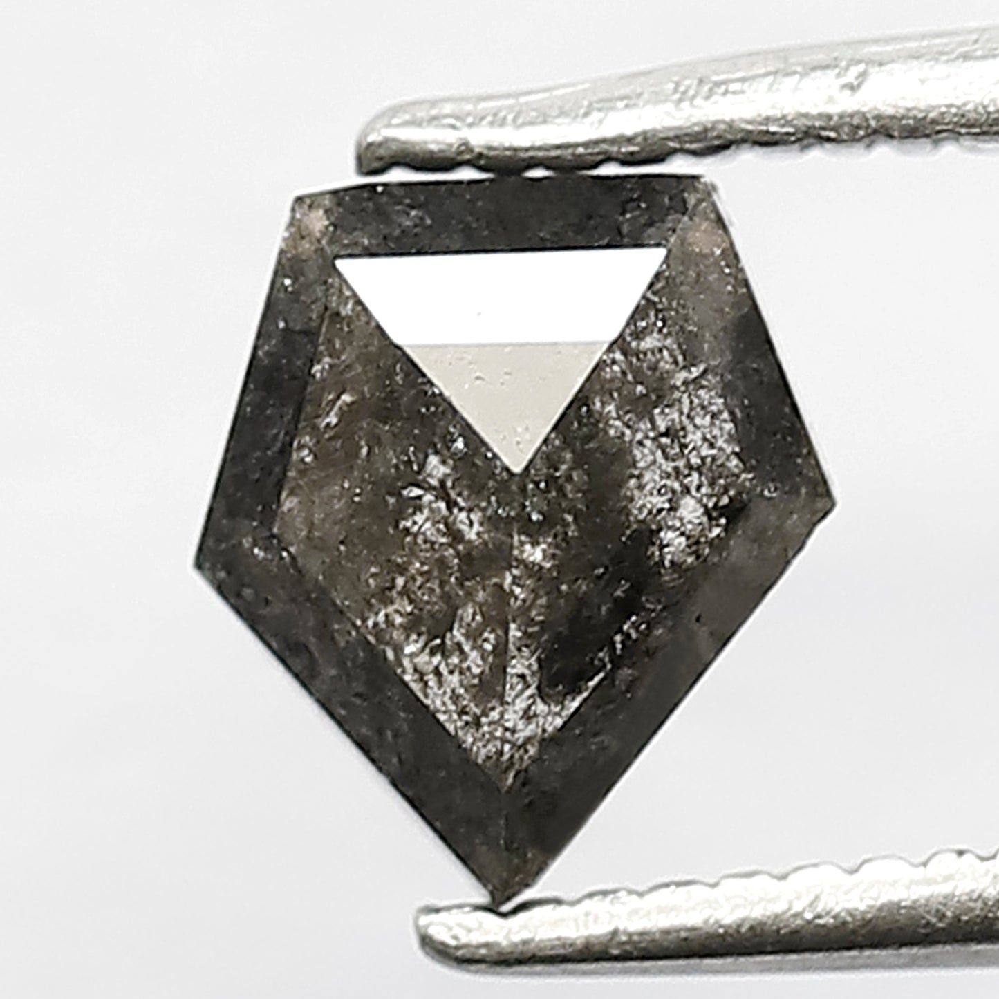 0.91 CT Fancy Geometric Shape Diamond Loose Natural Grey Black Color 6 MM Salt and Pepper Diamond For Custom Made Proposal Ring