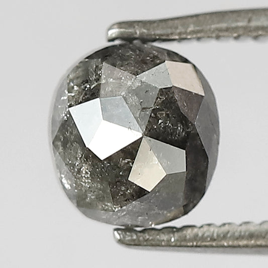 Natural 1.31 CT Oval Shape Loose Gray Black Salt and Pepper Diamond For Making Engagement Ring