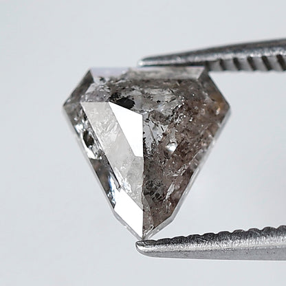 1.15 CT Pentagon Shape Natural Loose Diamond, 7.70 x 7.00 mm Gray Black Salt and Pepper Diamond For Pendant