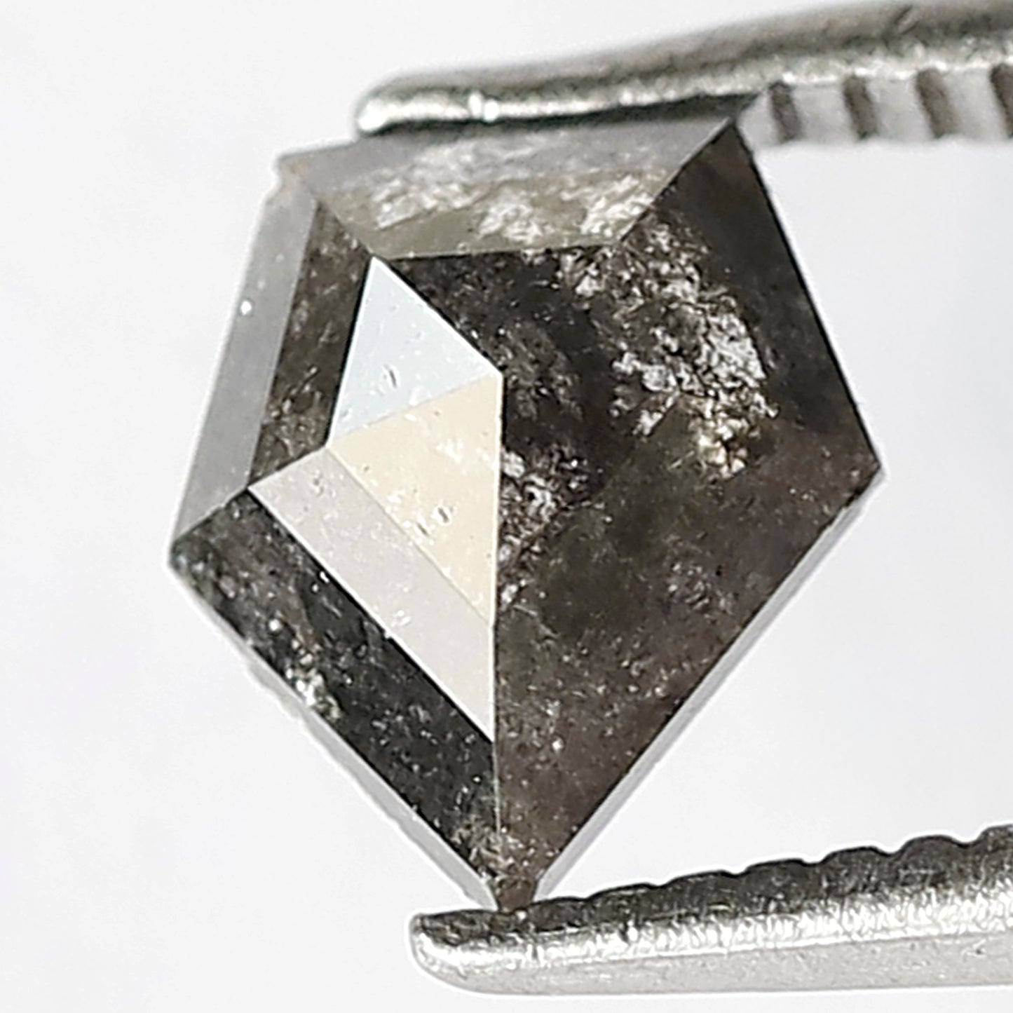 0.91 CT Fancy Geometric Shape Diamond Loose Natural Grey Black Color 6 MM Salt and Pepper Diamond For Custom Made Proposal Ring