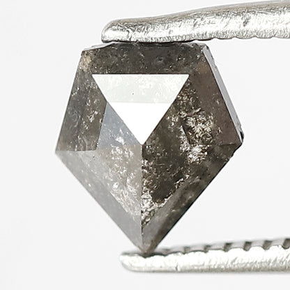 0.91 CT Fancy Geometric Shape Diamond Loose Natural Grey Black Color 6 MM Salt and Pepper Diamond For Custom Made Proposal Ring