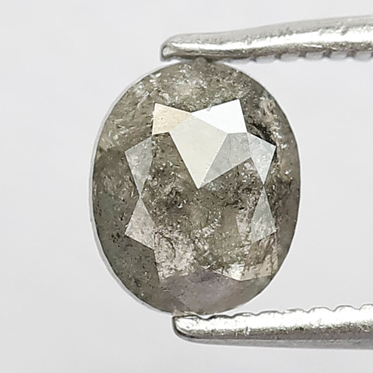 Natural Oval Shape 0.77 CT Gray Black color Loose Salt and Pepper Diamond