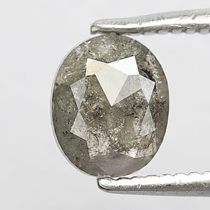 Natural Oval Shape 0.77 CT Gray Black color Loose Salt and Pepper Diamond