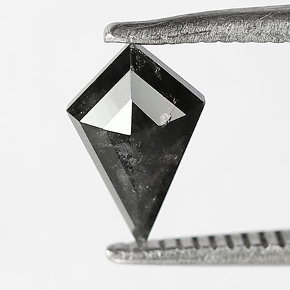 0.71 CT Kite Shape Conflict Free Loose Diamond, 8.50 x 5.20 mm Natural Gray Black Salt and Pepper Diamond For Wedding Band and Jewelry