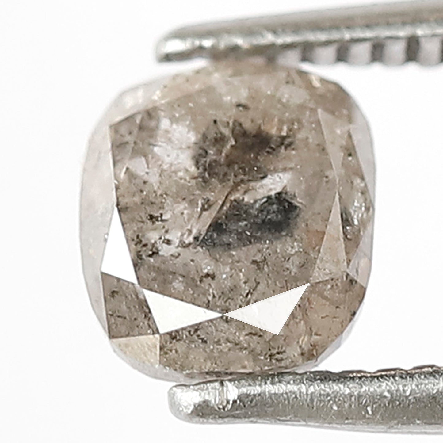 1.13 CT Cushion Cut Diamond 6.2 MM Loose Natural Grey Black Color Diamond Earth Mined Salt and Pepper Diamond Engagement Ring