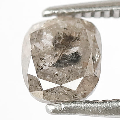 1.13 CT Cushion Cut Diamond 6.2 MM Loose Natural Grey Black Color Diamond Earth Mined Salt and Pepper Diamond Engagement Ring