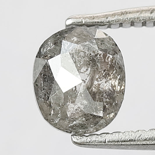0.80 Ct Natural Salt & Pepper Diamond | Oval Shape Loose Diamond for Custom Jewelry Ring