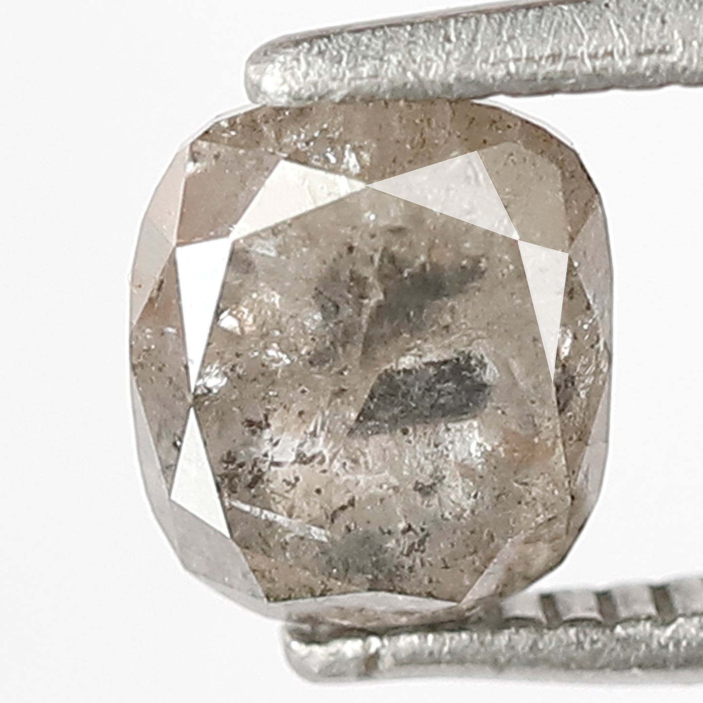1.13 CT Cushion Cut Diamond 6.2 MM Loose Natural Grey Black Color Diamond Earth Mined Salt and Pepper Diamond Engagement Ring
